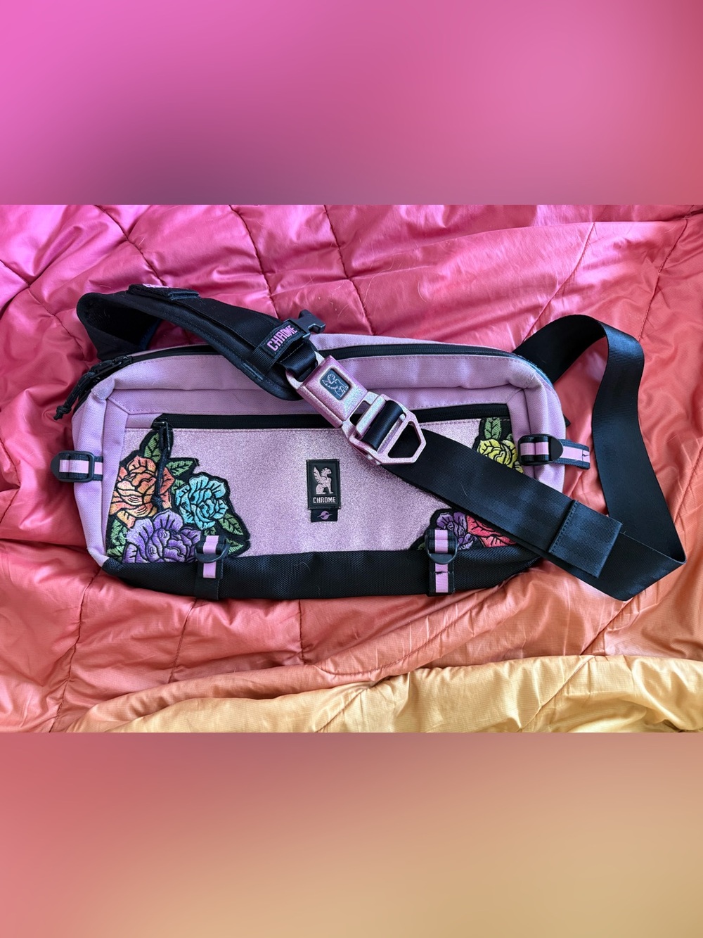 Chrome Industries  Floral Embroidered Sling Bag RARE and sold out
